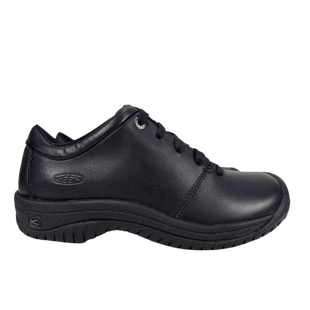 KEEN PTC Oxford Work Shoes Womens‎ 8.5 Black Leather Slip Resistant Comfort